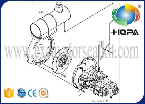 PC300-7 Excavator Hydraulic Parts Hydraulic Main Pump 708-2G-00024 708-2G-00023 708-2G-00022